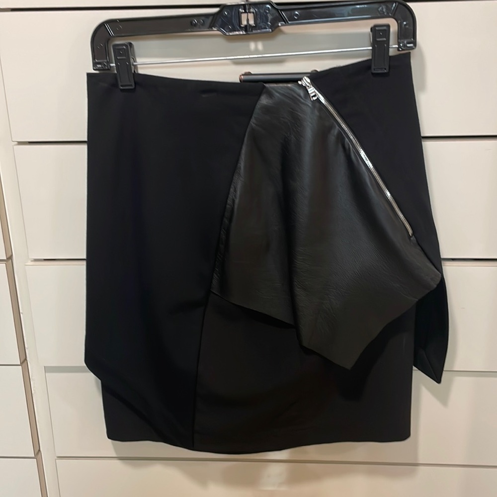 Black multi media mini skirt